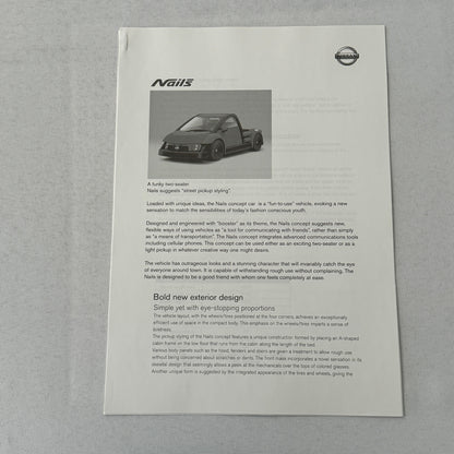 Nissan Tokyo Motor Show Concept Car Press KIt Brochure with CD Fairlady Z Nails