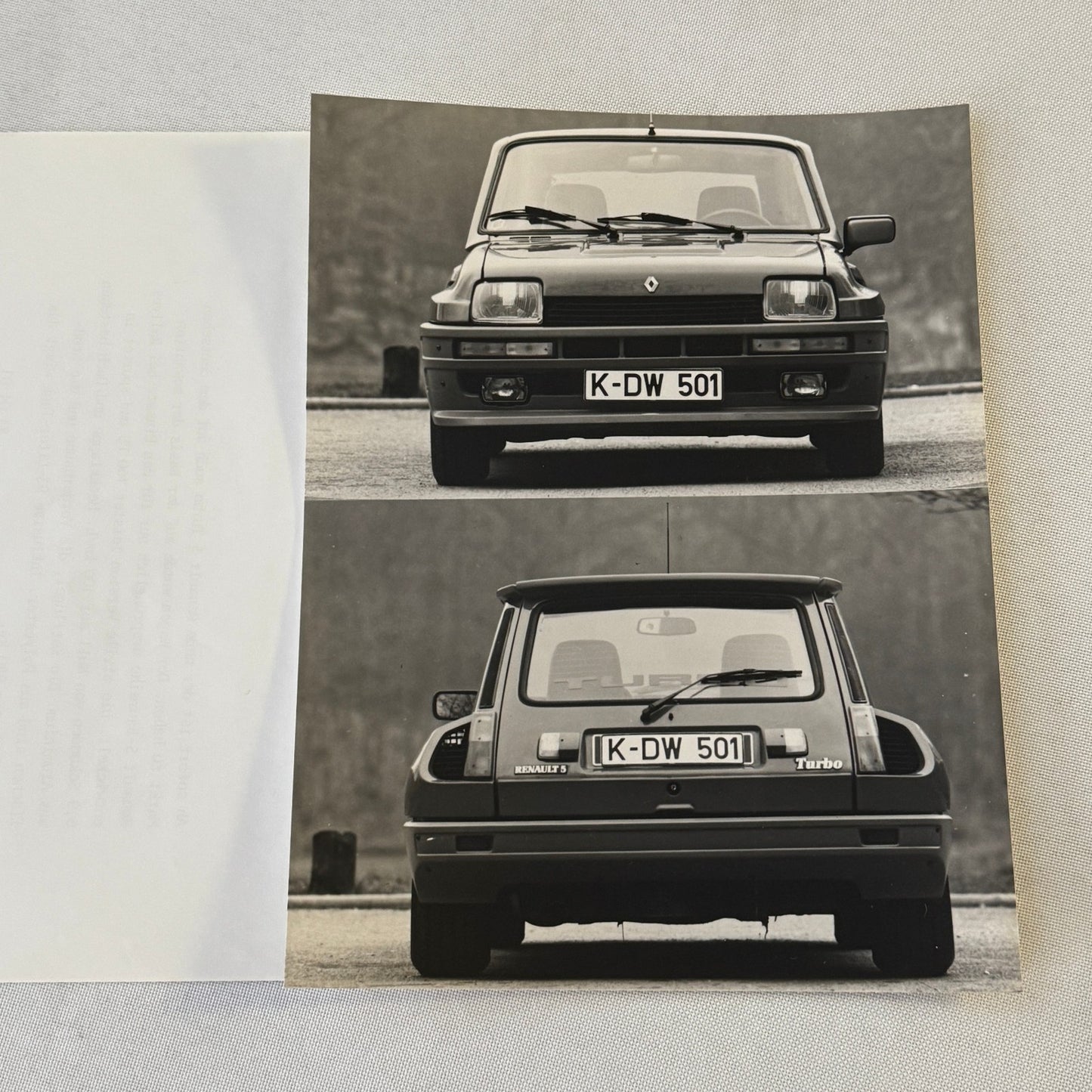 Renault 5 Turbo Car Factory Press Kit Photos Folder Hot Hatch GERMAN