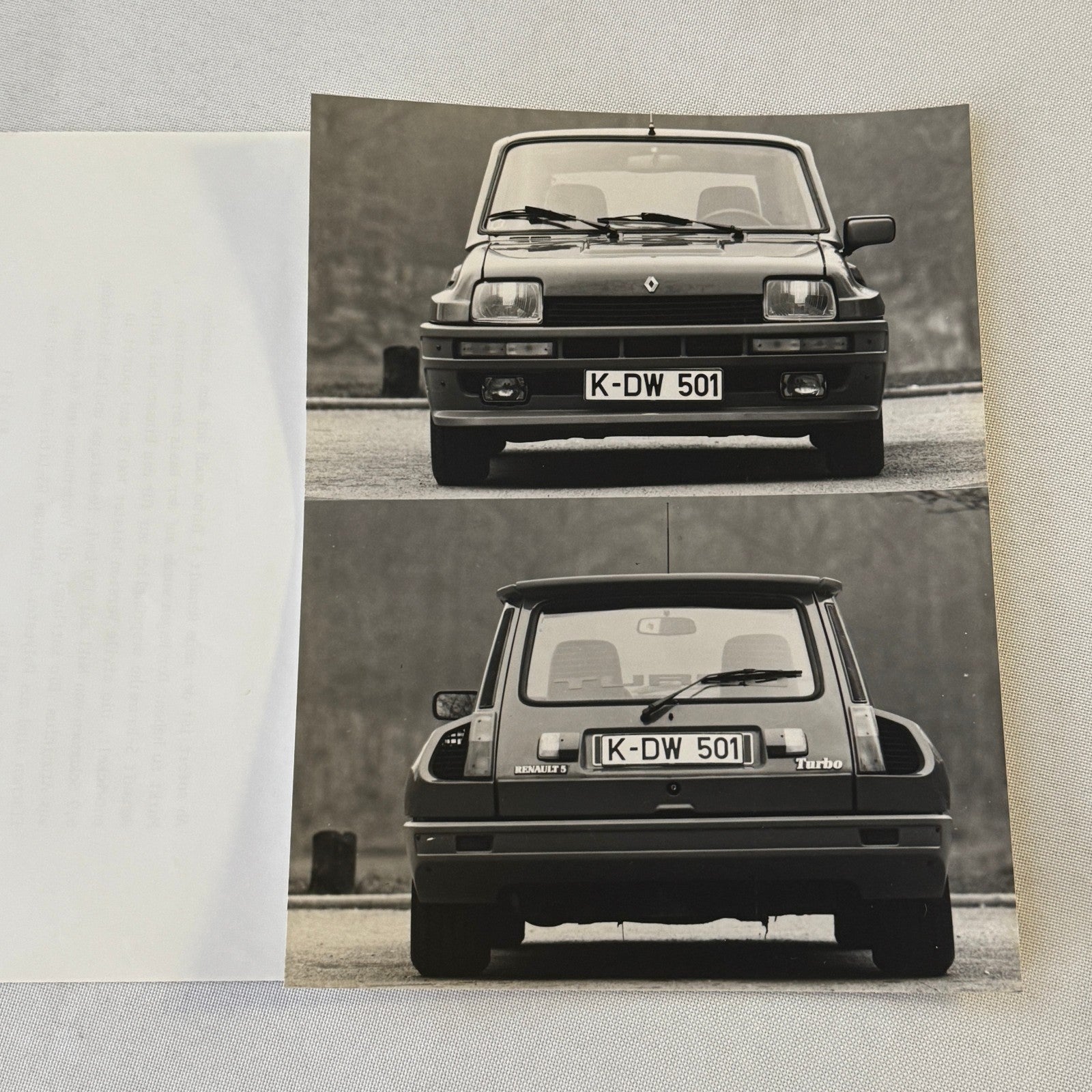 Renault 5 Turbo Car Factory Press Kit Photos Folder Hot Hatch GERMAN