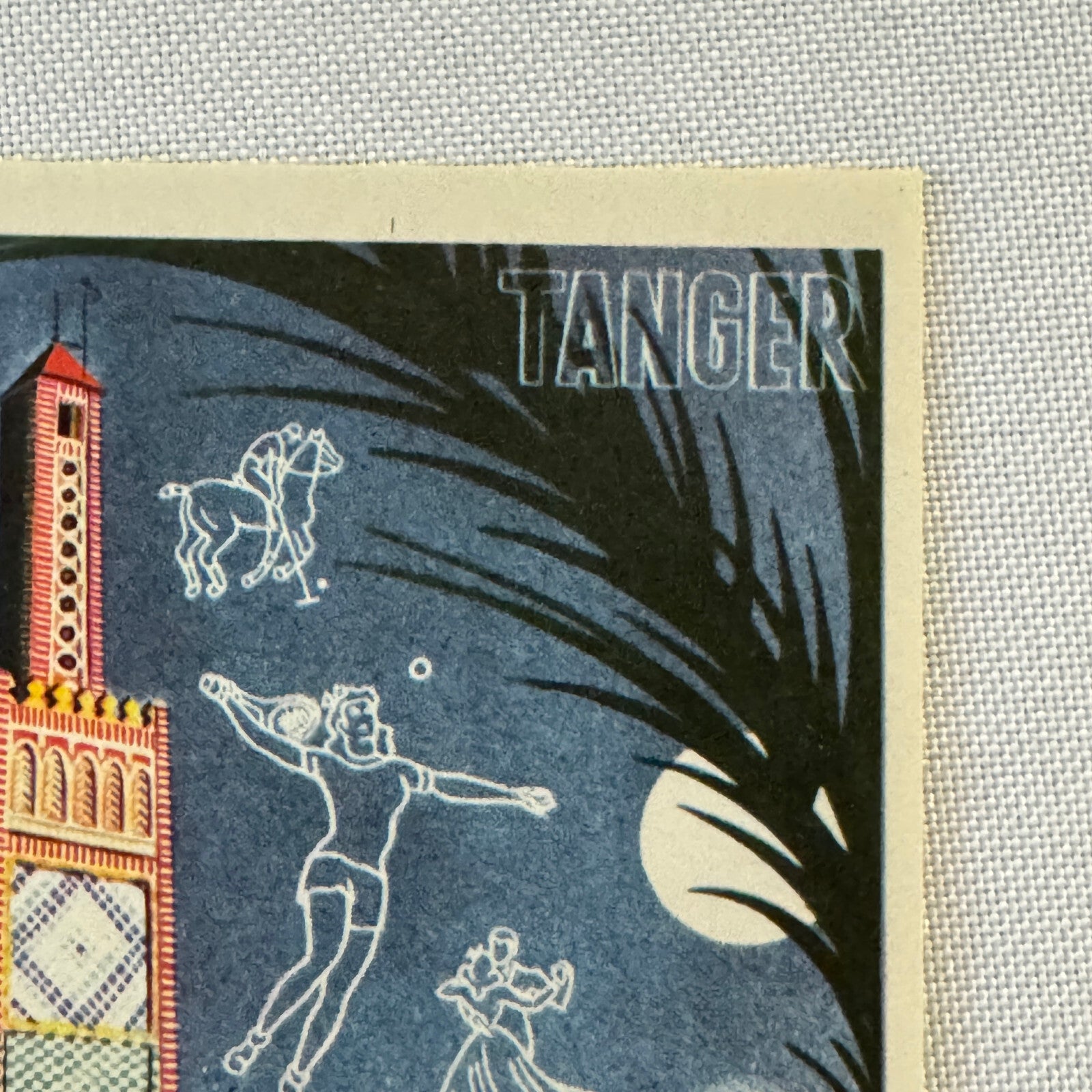 Vintage Hotel Travel Luggage Label Tangier Morocco Tanger Hotel El Minzah