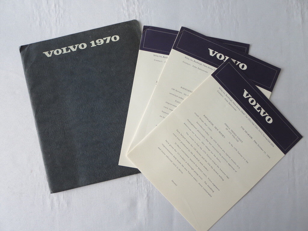 1970 Volvo Press Kit Brochure with Photos 144 145 Station Wagon 164
