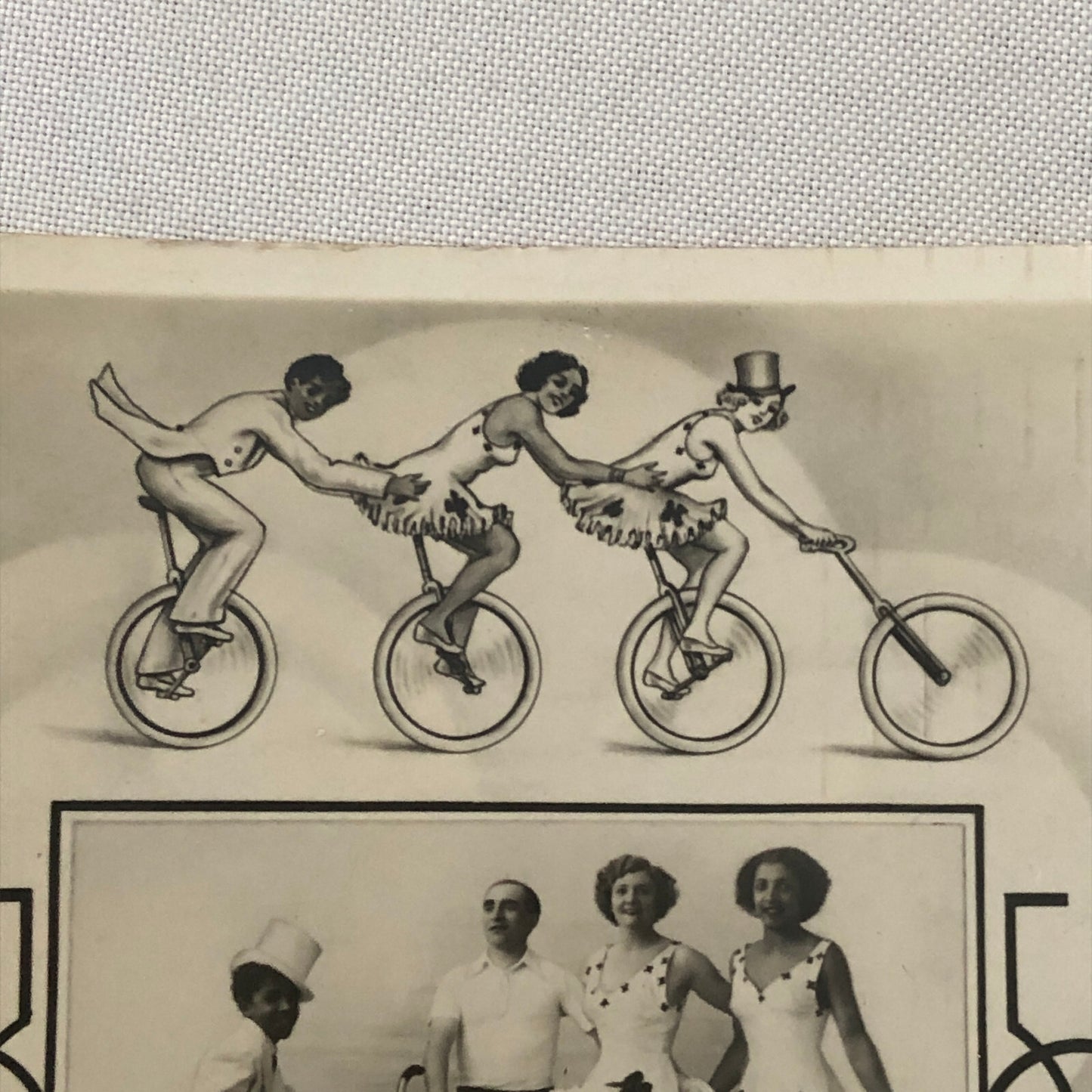 Circus Performer Bicycle Balancing Act Vintage Photo Photograph Les Novello