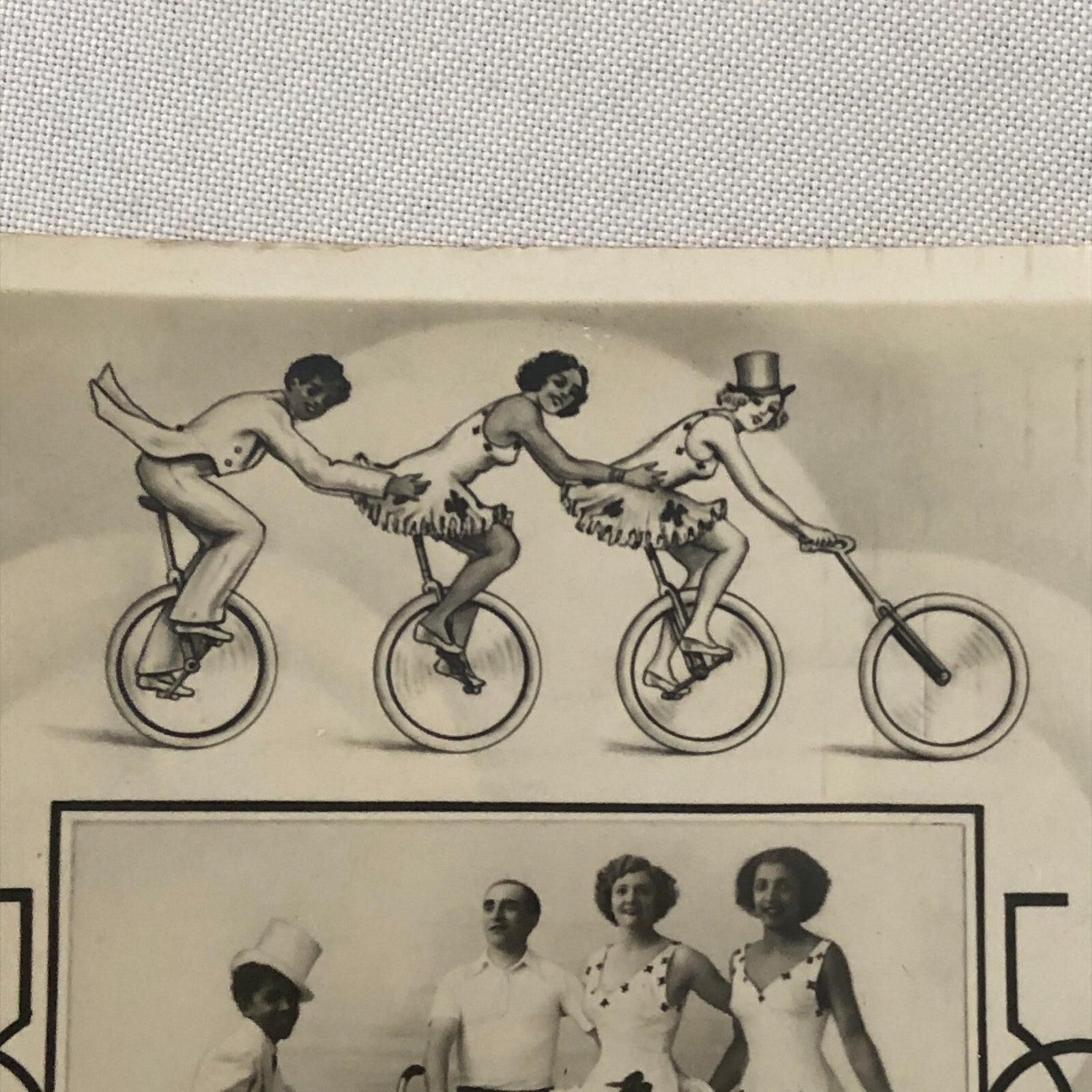 Circus Performer Bicycle Balancing Act Vintage Photo Photograph Les Novello