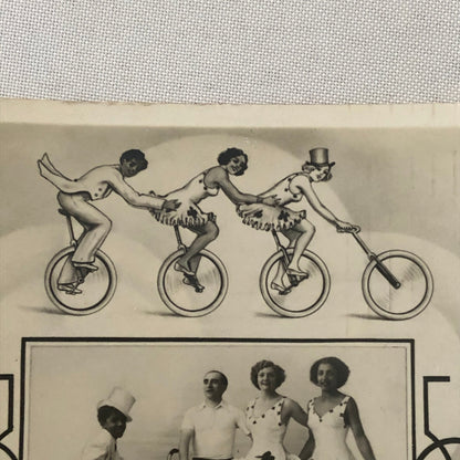 Circus Performer Bicycle Balancing Act Vintage Photo Photograph Les Novello