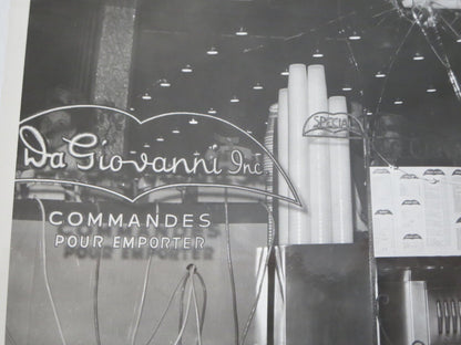 Vintage Montreal Photo Bullet Holes Restaurant Window Crime Scene Photograph