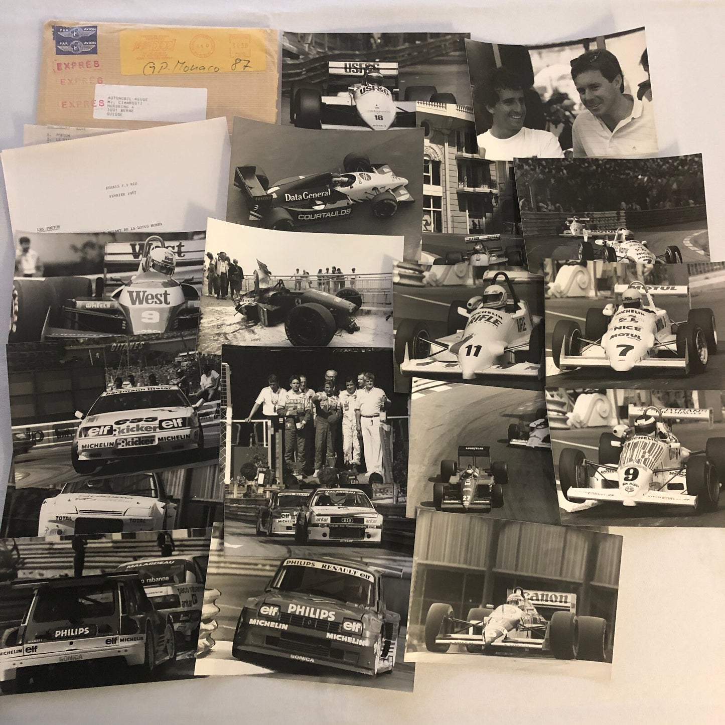 1987 Monaco Grand Prix Formula One Racing Photo Lot of 20 F1 Car Driver