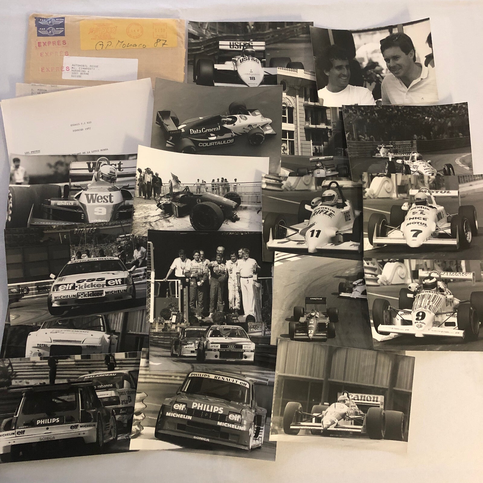 1987 Monaco Grand Prix Formula One Racing Photo Lot of 20 F1 Car Driver