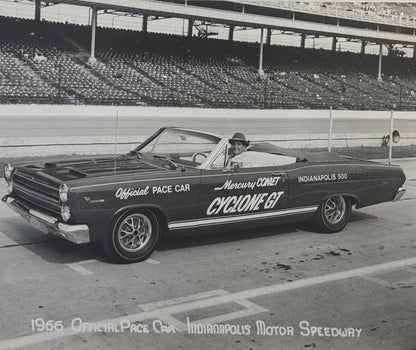 Vintage Indy 500 Racing Photo 1966 Mercury Comet Cyclone GT Pace Car Photograph