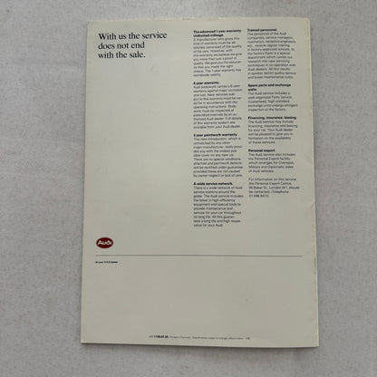 Audi Coupe Sales Brochure Catalog Advertising Audi Coupe GT 1985