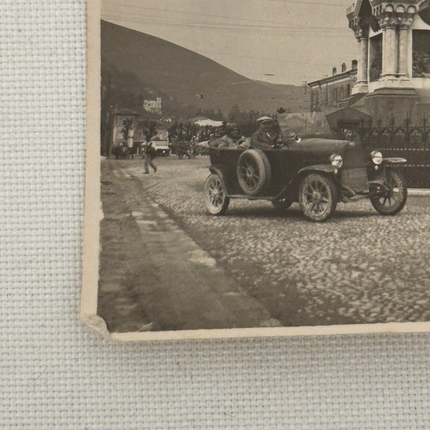 Vintage Photo Photograph Print Antique Car Statue