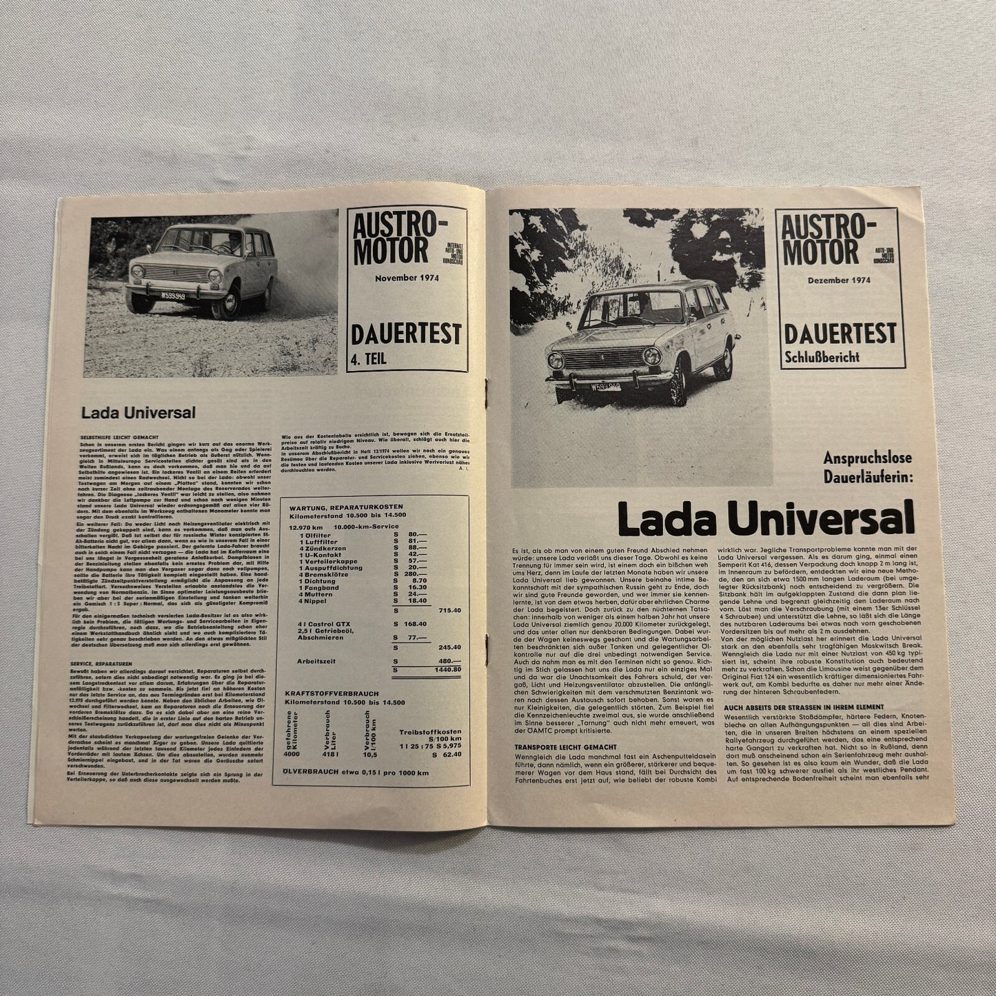 1974 Lada Universal Car Road Test Sales Brochure Catalog German Text Vintage