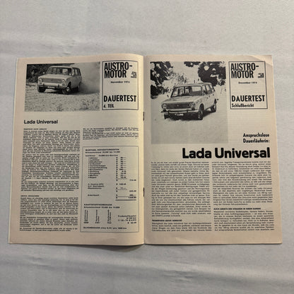 1974 Lada Universal Car Road Test Sales Brochure Catalog German Text Vintage