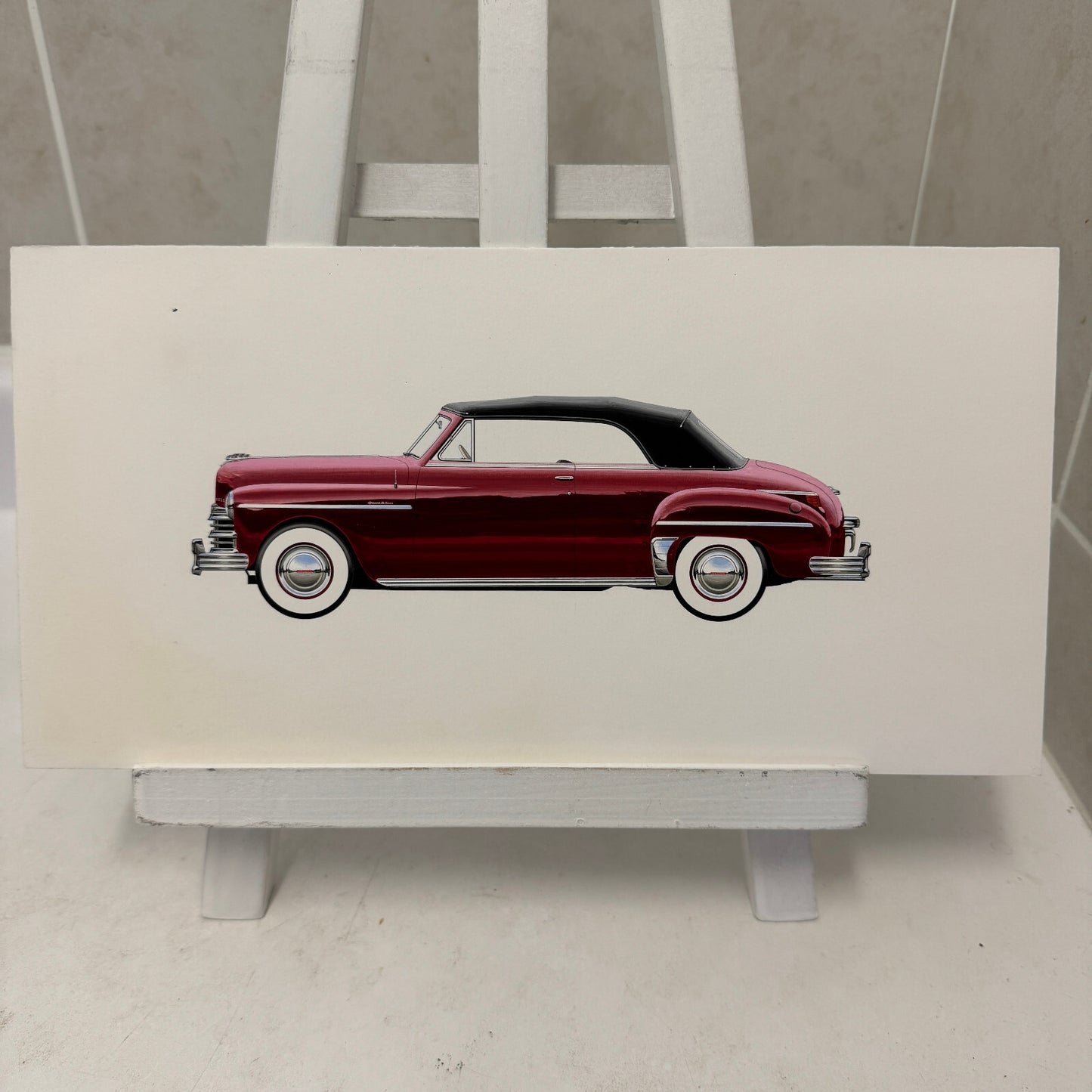 1949 Plymouth Special Deluxe Convertible Automobile Illustration Art Drawing