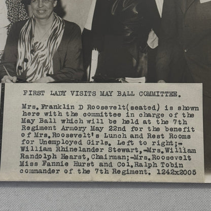 Press Photo Photograph First Lady Eleanor Roosevelt Charity Ball Underwood