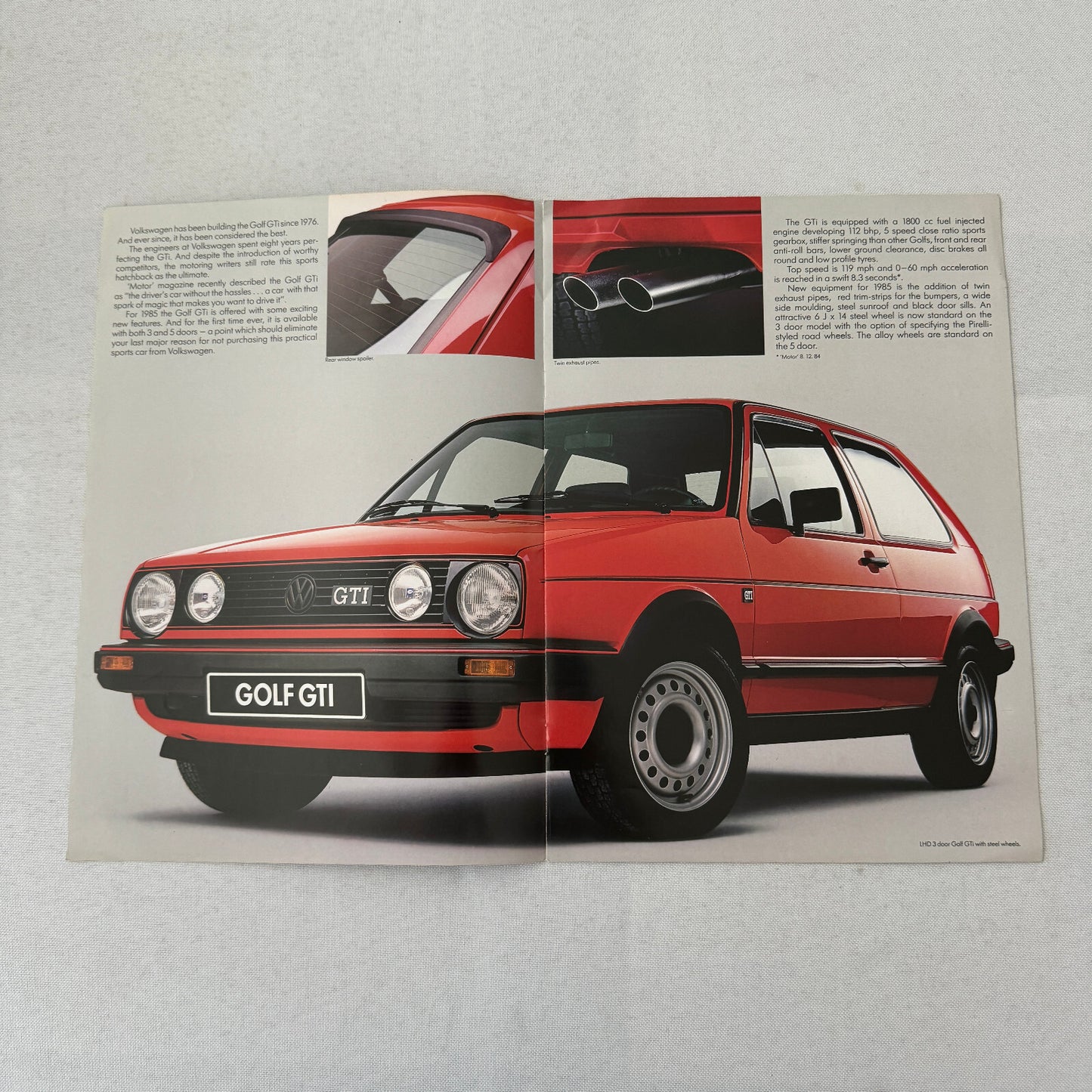 1985 Volkswagen Golf GTI Car Sales Brochure Catalog Advertising