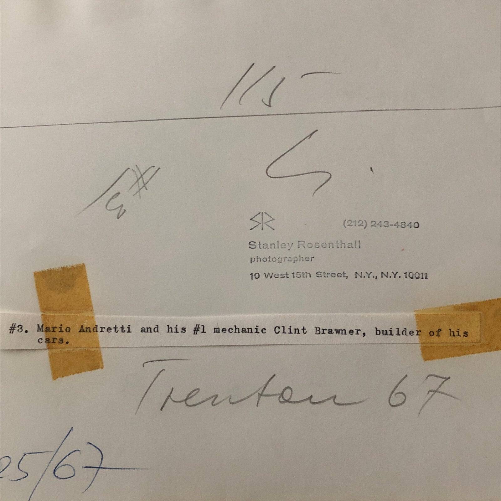 Mario Andretti Indianapolis Indy 500 Racing Photo Clint Brawner Mechanic 1967