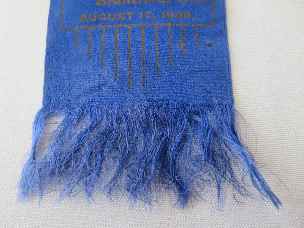 Vintage 1898 Firefighter Ribbon - Hose Company No 3 Dunkirk NY / Brantford Ont