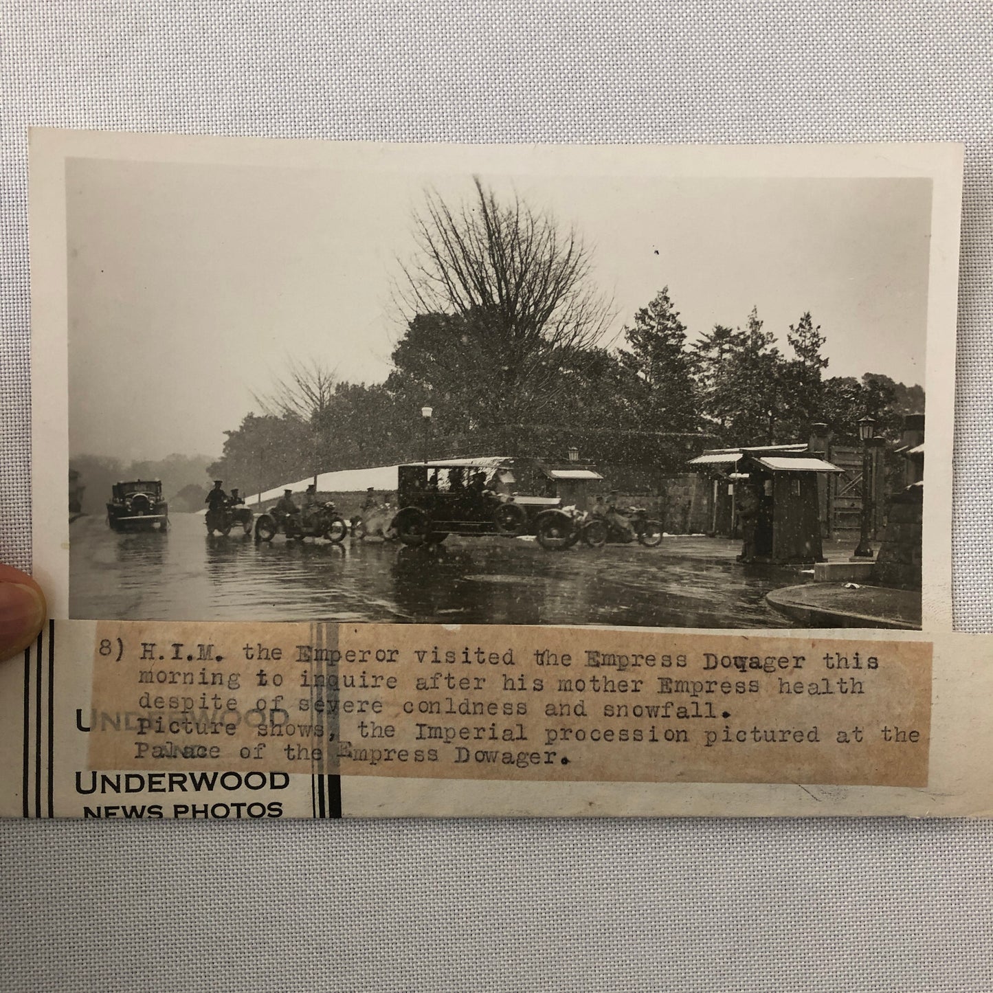 Press Photo Photograph Japanese Emperor Imperial Procession Cars Motorcycles
