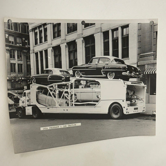 Vintage 1954 Fruehauf Car Trailer Truck Photo Cadillac Packard Modern Print