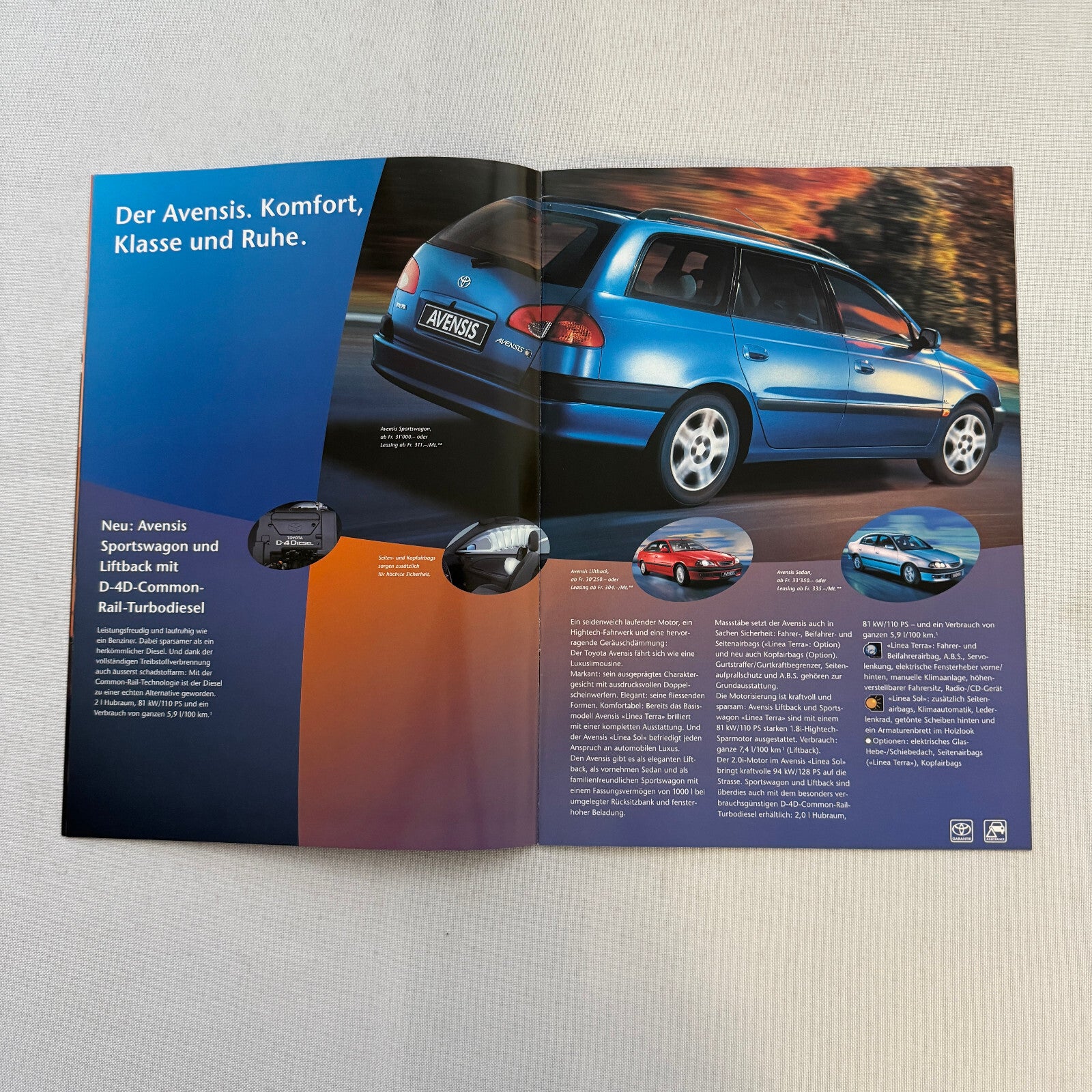 2000 Toyota Car Sales Brochure Catalog MR2 Celica Previa Landcruiser GERMAN TEXT