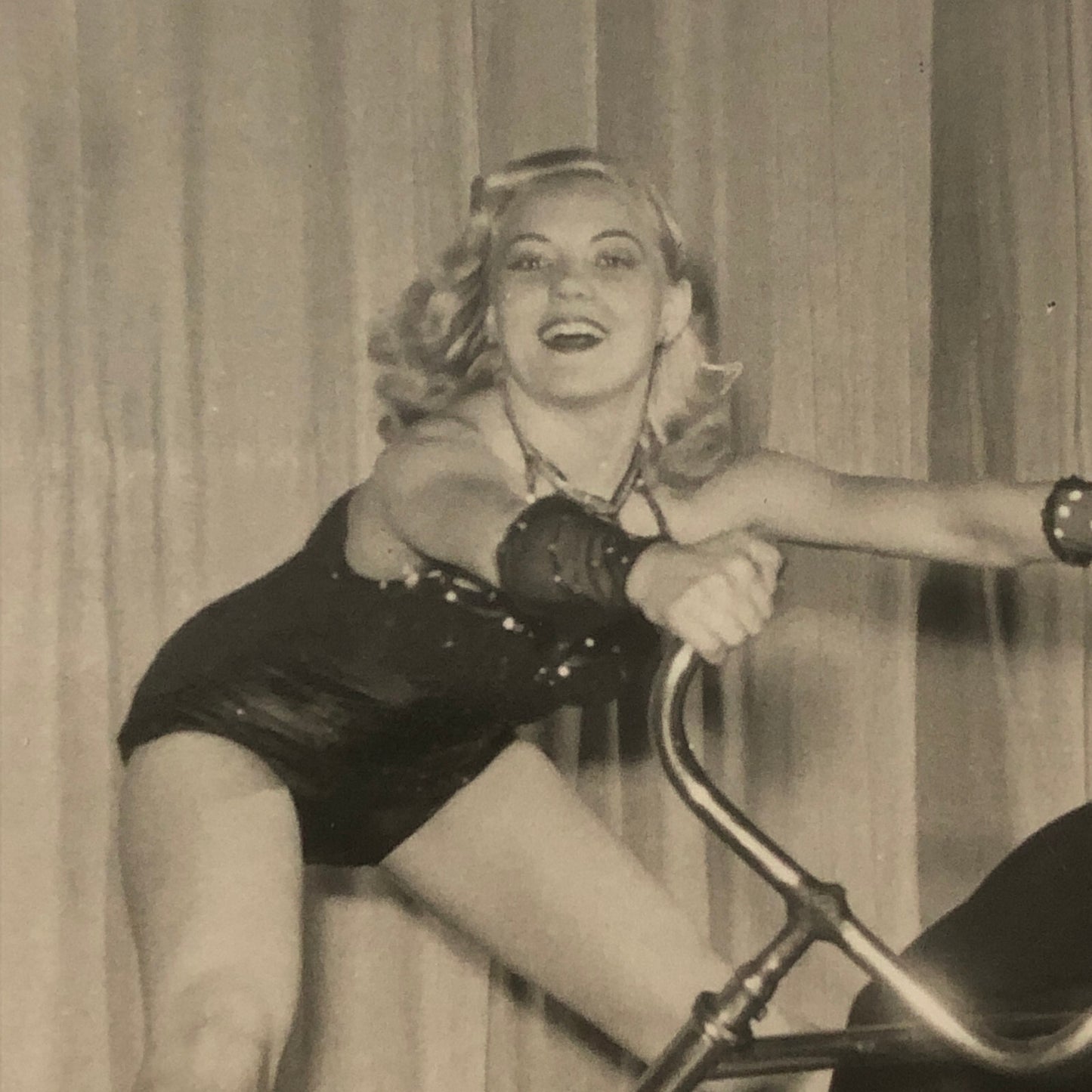 Circus Performer Man Woman on Bicycle Balancing Act Real Photo Postcard RPPC