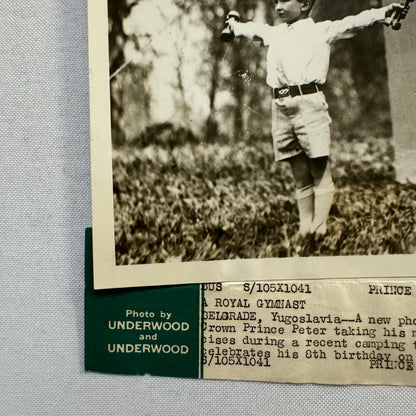 Prince Peter of Yugoslavia Exercising Vintage Press Photo Photograph Underwood