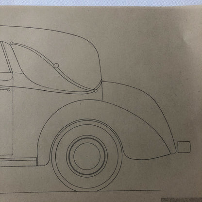 1936 Coachbuilder Car Design Blueprint Rendering Blue Print Coupe Cabriolet 