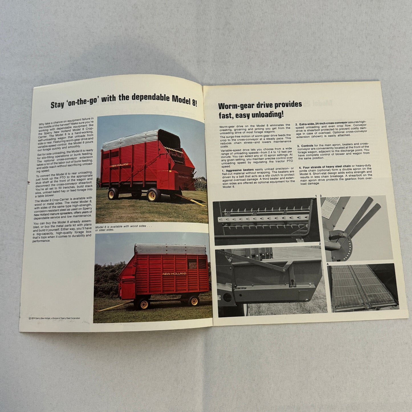 Sperry New Holland Farm Equipment Brochure Boxes Blowers Wagons Vintage