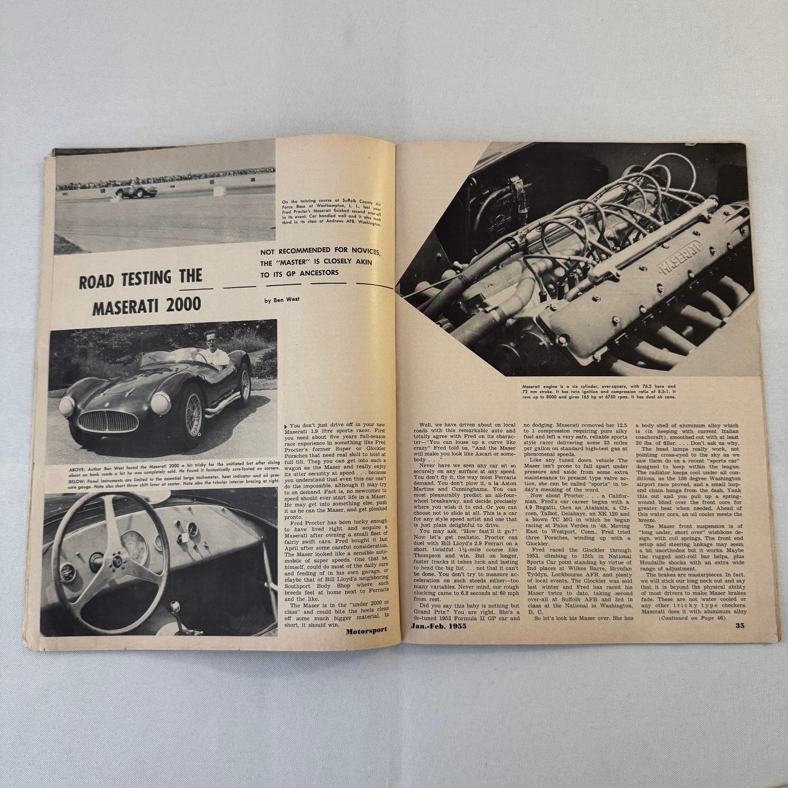 1955 Motorsport Magazine Racing Mercedes Benz 300SL Porsche Speedster Chrysler
