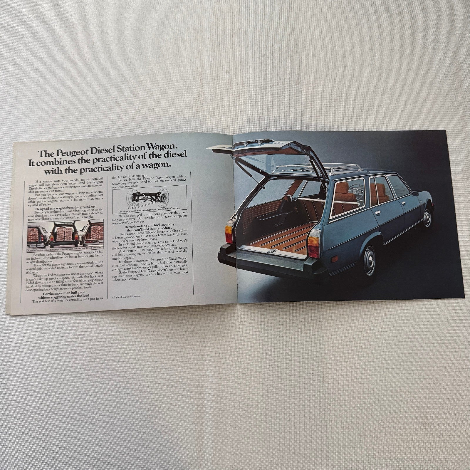 Vintage Peugeot Diesel Car Sales Brochure Catalog Station Wagon Sedan