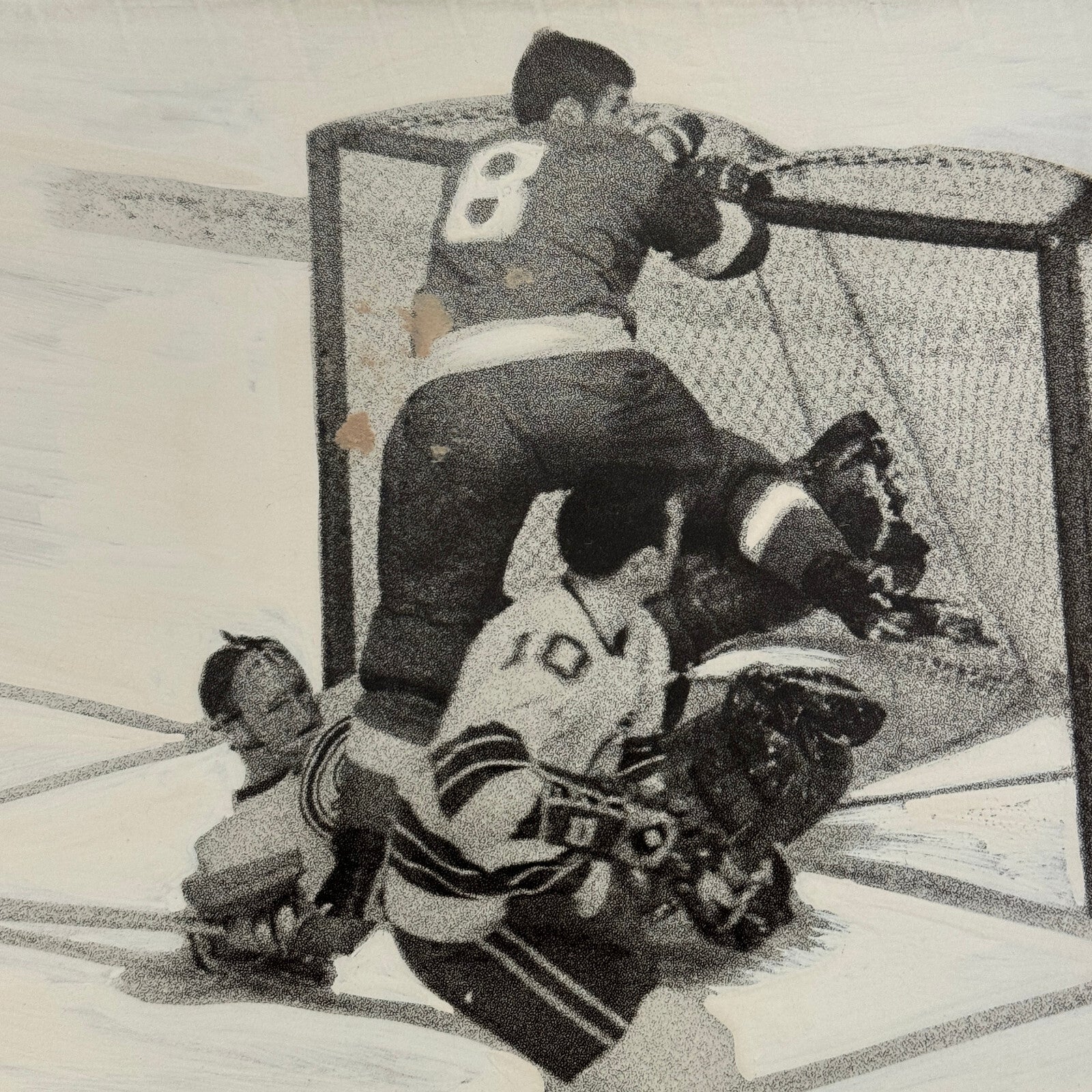 Hockey Player Photo Photograph Vintage Unidentified Detroit Red Wings Mockup