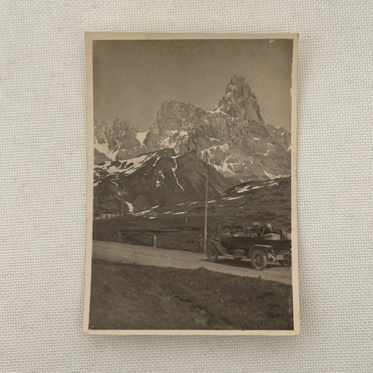Vintage Photograph Photo Antique Automobile Early Car Mountain