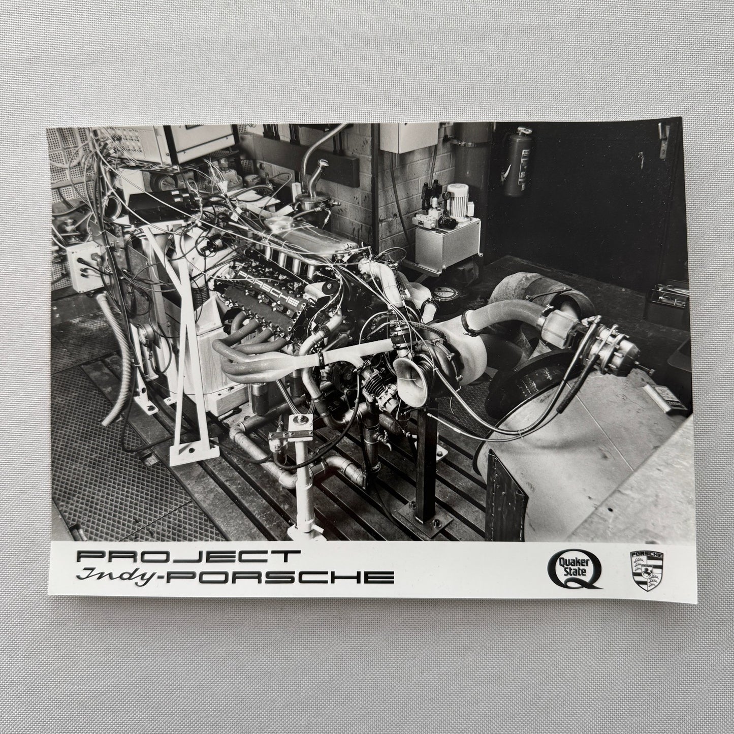 Porsche Quaker State Indy Racing Engine Factory Press Photo Photograph Vintage