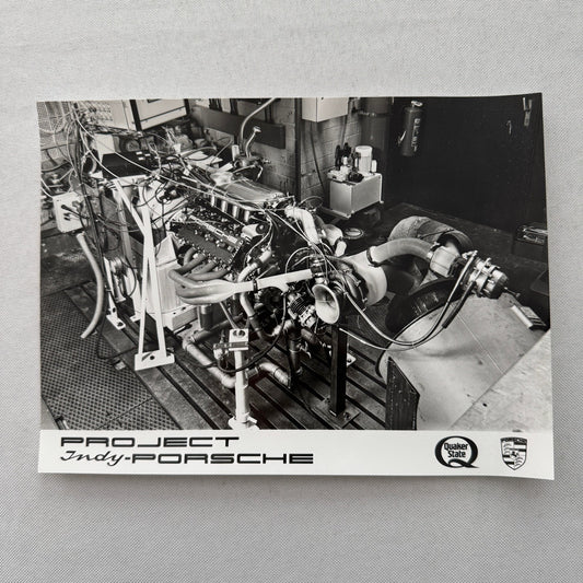 Porsche Quaker State Indy Racing Engine Factory Press Photo Photograph Vintage