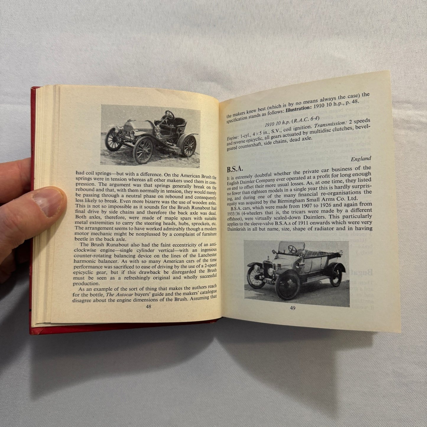 1963 Veteran Motorcar Pocketbook Book Vintage Bugatti Benz Rolls Royce and More