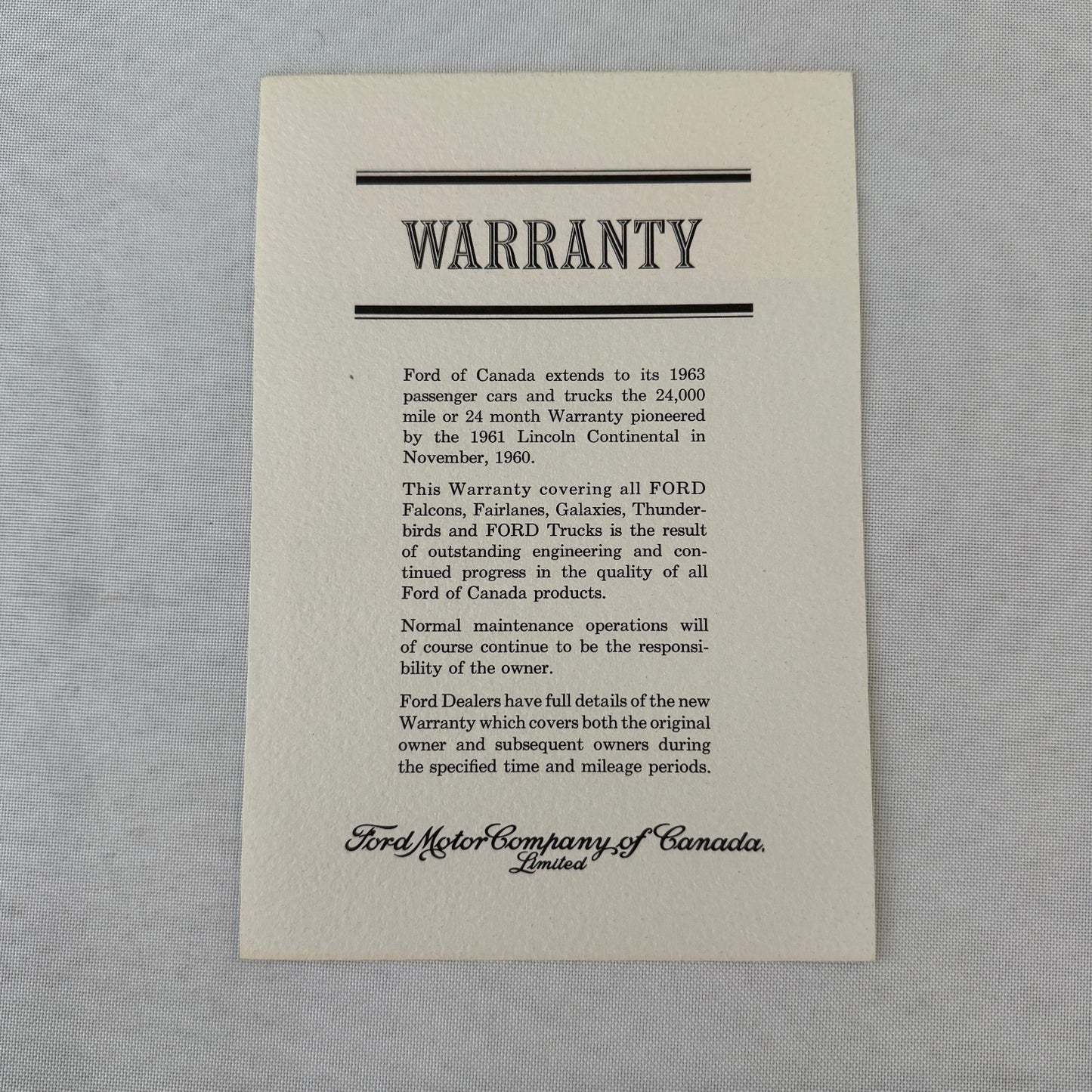 1963 Ford Fairlane Car Sales Brochure Catalog Canadian Fairlane 500 Wagon +