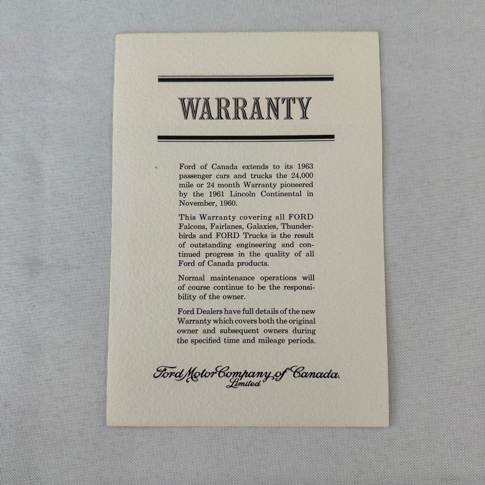 1963 Ford Fairlane Car Sales Brochure Catalog Canadian Fairlane 500 Wagon +