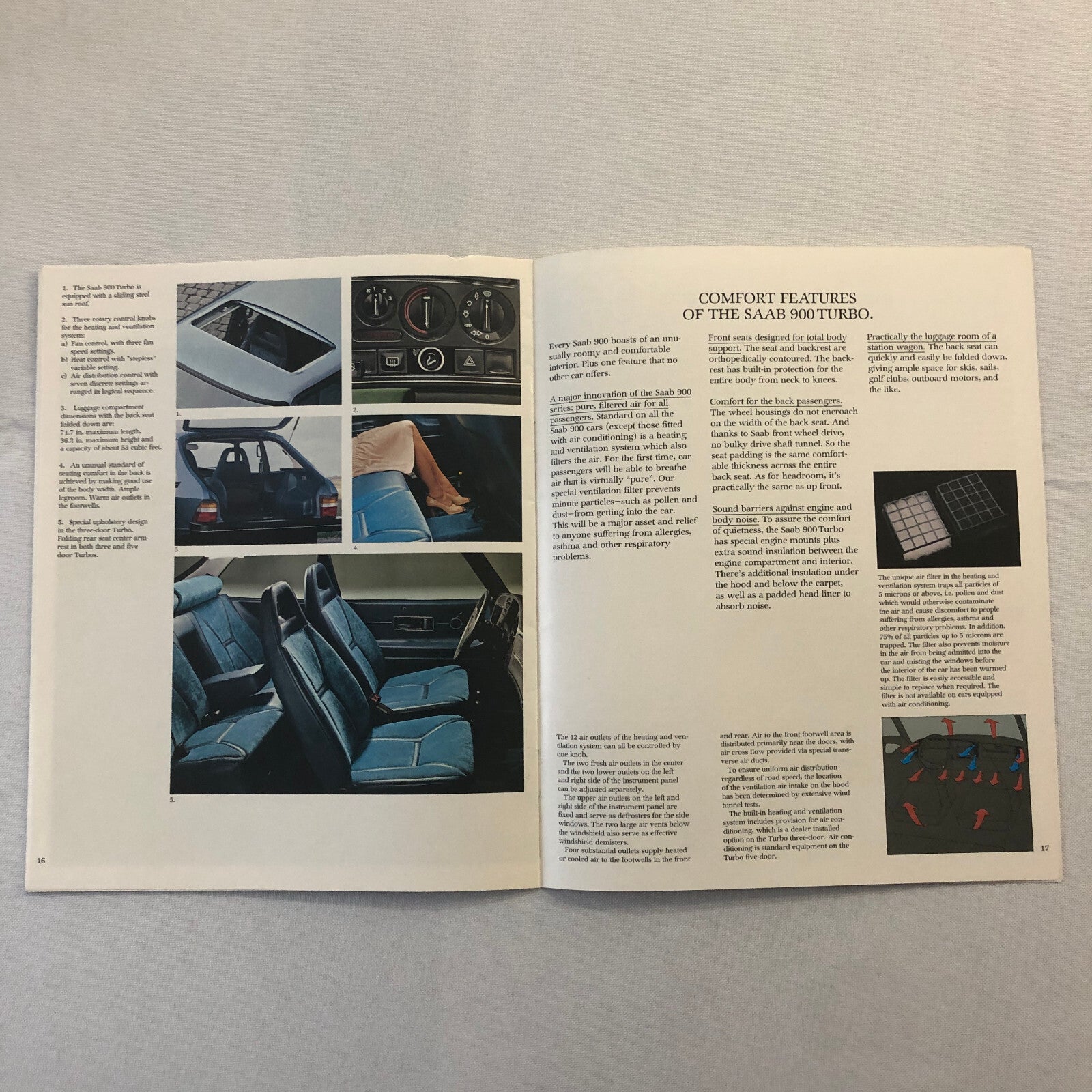 Saab 900 Turbo Sales Brochure Catalog Advertising Vintage Car Automobile
