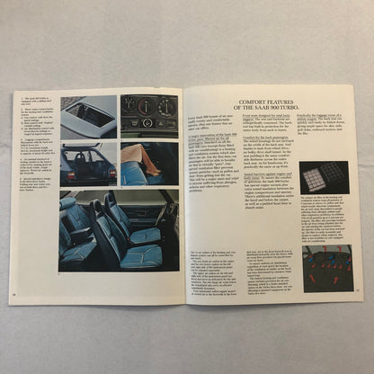 Saab 900 Turbo Sales Brochure Catalog Advertising Vintage Car Automobile
