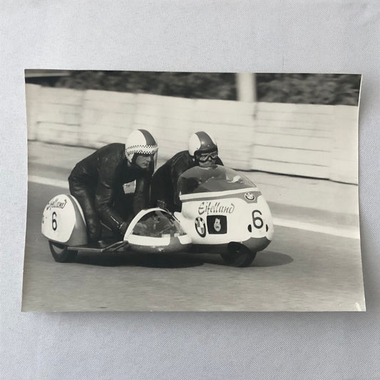 Vintage Motorcycle Racing Photo photograph BMW Sidecar Side Car Bike