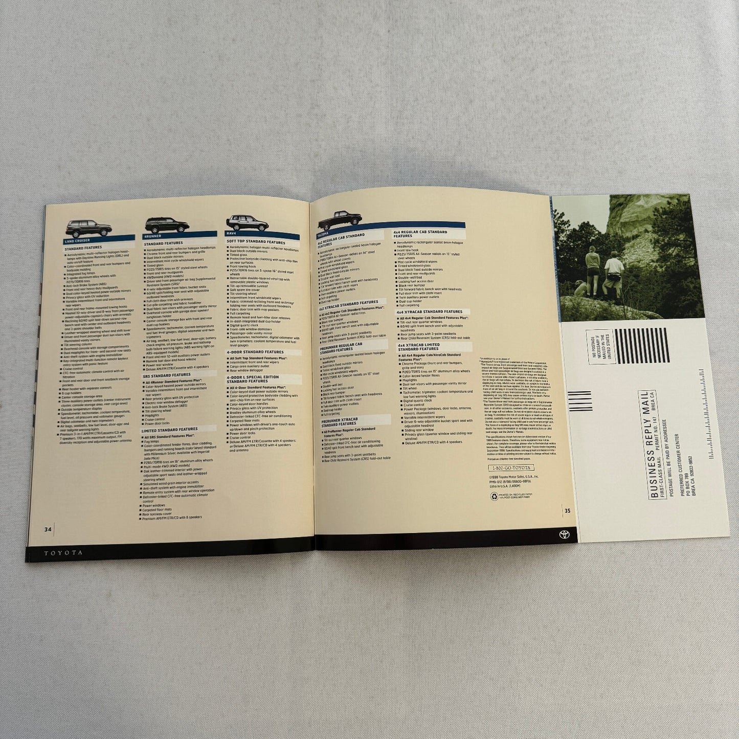 1999 Toyota Sales Brochure Catalog Solara Celica Corolla Tacoma Rav4 LandCruiser