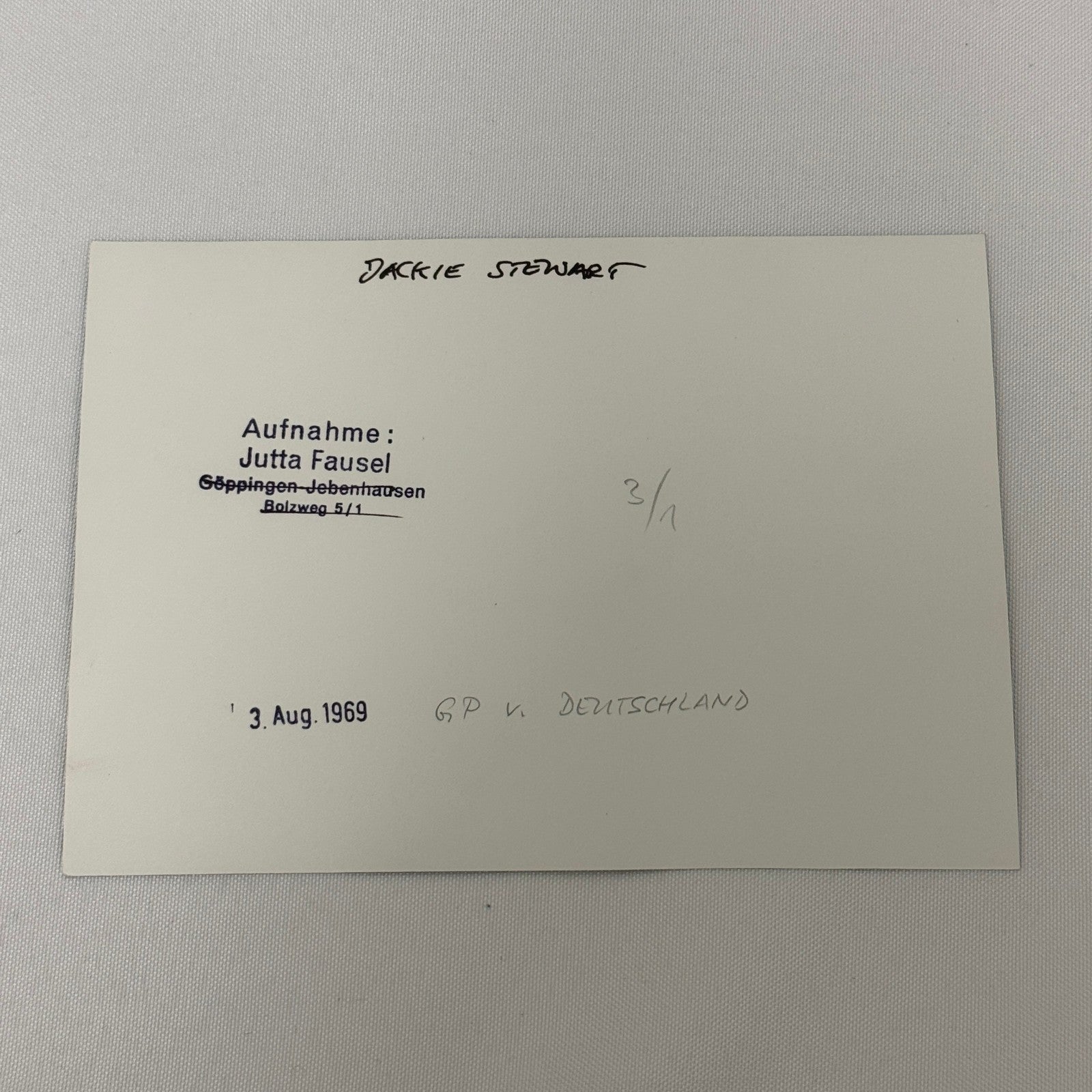 Vintage Racing Photo 1969 German Grand Prix Jackie Stewart Motorsport Photograph