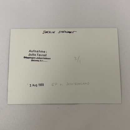 Vintage Racing Photo 1969 German Grand Prix Jackie Stewart Motorsport Photograph