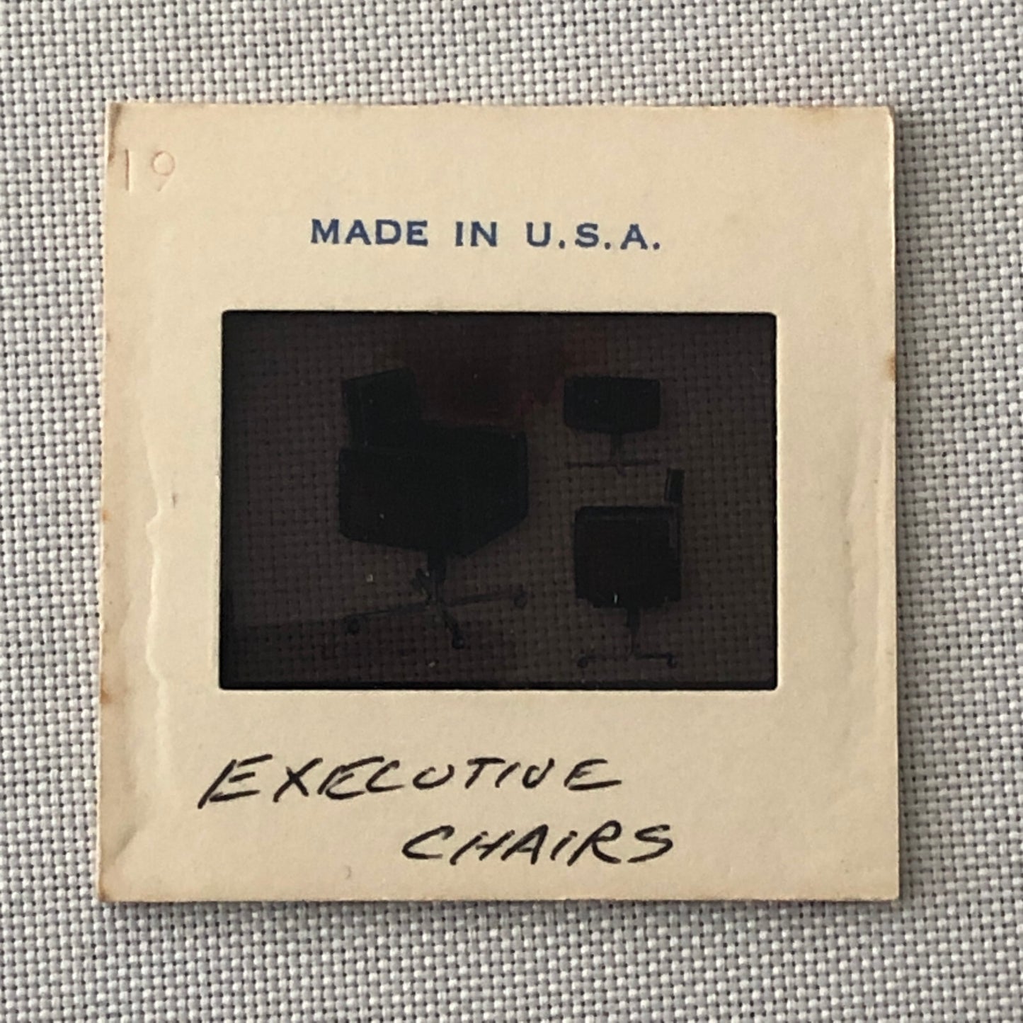 35MM Vintage Photo Slide Product Design Sketch of Executive Office Chair 1970s