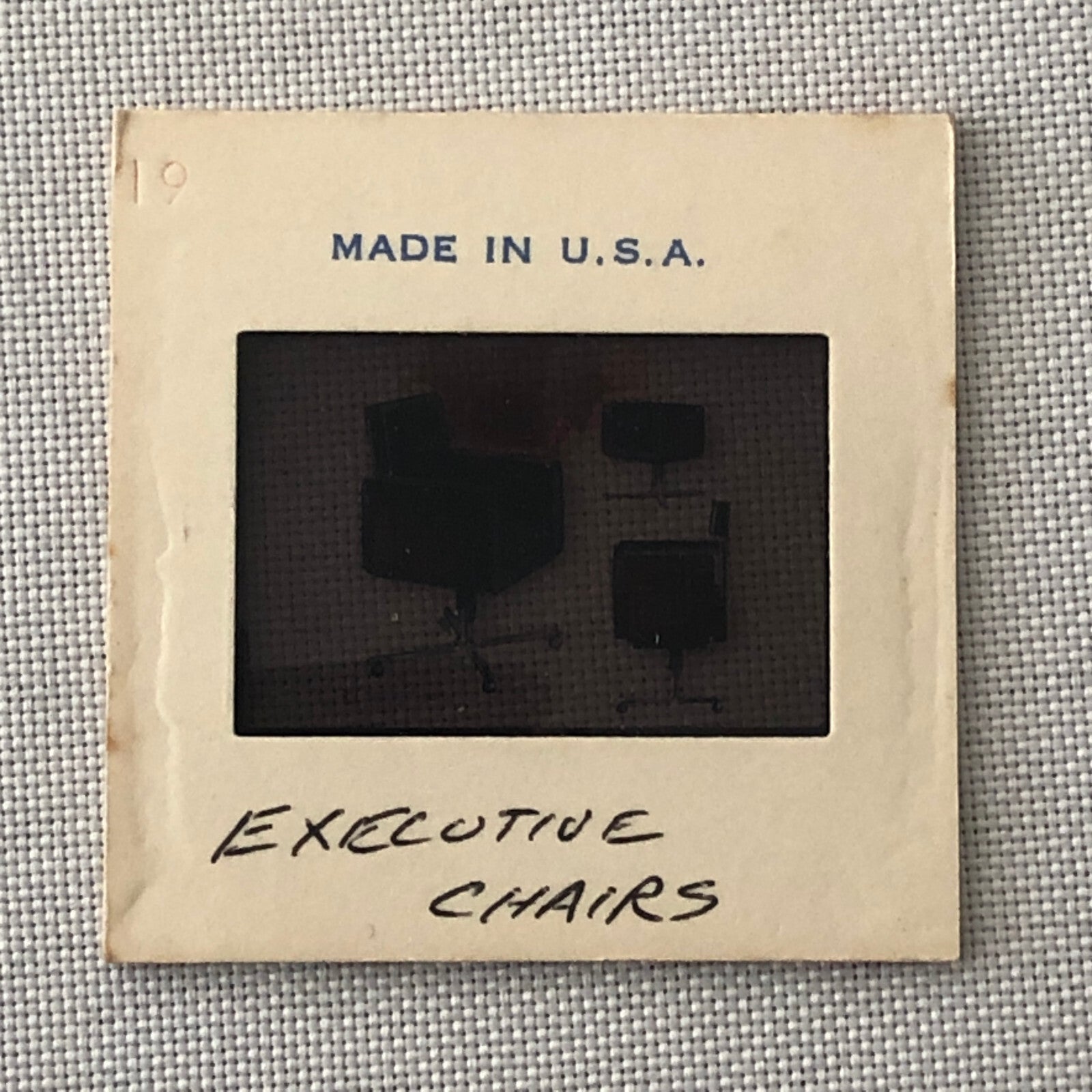 35MM Vintage Photo Slide Product Design Sketch of Executive Office Chair 1970s