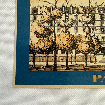 Vintage Travel Luggage Label Hotel Continental Paris France French