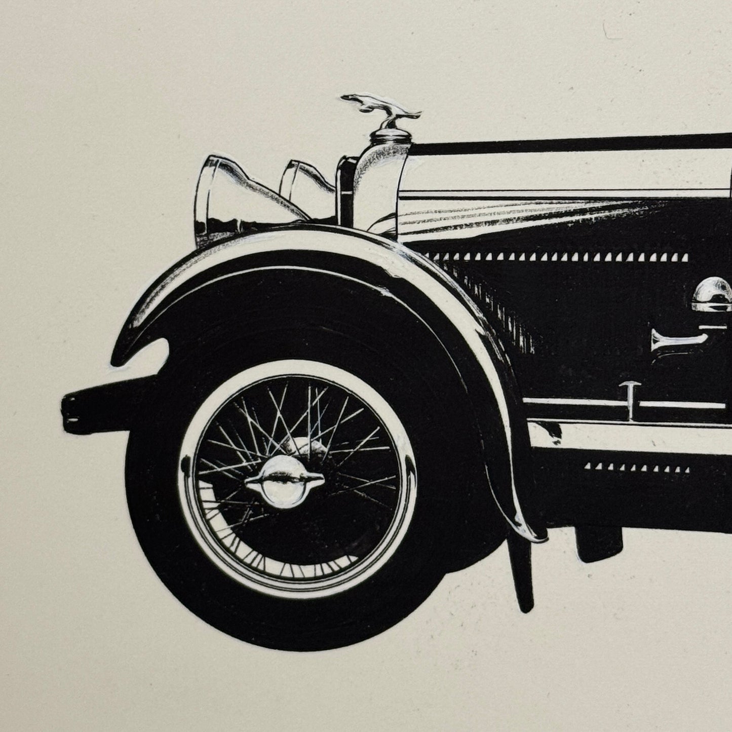 1928 Lorraine Cabriolet Car Illustration Art Drawing Hand Drawn Robert Preis