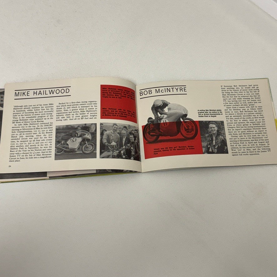 1960 BP Racing Brochure Grand Prix Formula 2 Stirling Moss Mike Hailwood Bike +