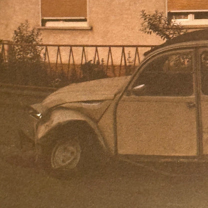 Citroen 2CV Wreck Wrecked Crash Car Automobile Photo Photograph Print Vintage 2x