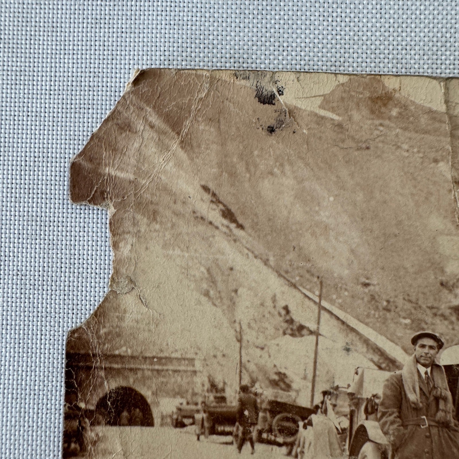 Vintage Real Photo Postcard Post Card RPPC Man with Early Car Automobile